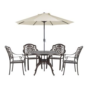 Conjunto de comedor marrón oscuro salento