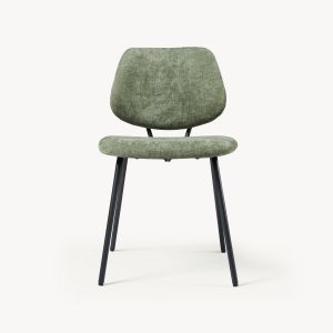 Juego de 6 sillas de comedor köma tela acero 78x49x55cm verde oscuro