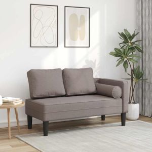 Sofá diván con cojines tela gris taupe oif598597