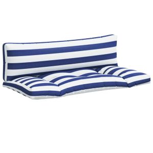 vidaXL cojines para palés 2 piezas tela oxford azul y blanco a rayas