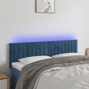 Cabecero con LED de terciopelo marrón oscuro 144x5x78/88 cm eso8225