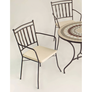Pack de 2 sillones apilables con cojín para exterior