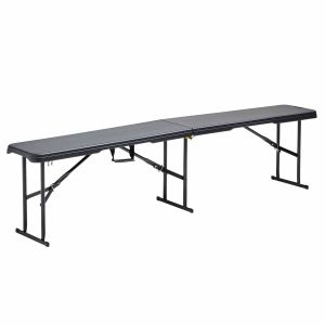 Oviala - silla plegable negra de 3 plazas de 180 cm