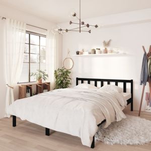 Cama 135x190 cm madera maciza de pino negro