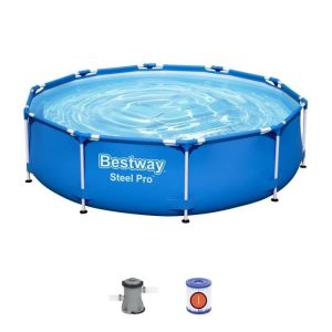 Piscina desmontable tubular Bestway steel pro 305x76 cm depuradora de cartu