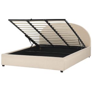 Cama con almacenaje vaucluse bouclé beige 180 x 200 cm