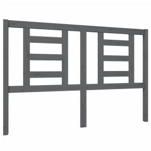 vidaXL cabecero de cama madera maciza de pino gris 146x4x100 cm