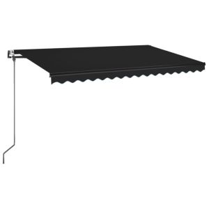 vidaXL toldo automático LED sensor de viento gris antracita 400x350 cm