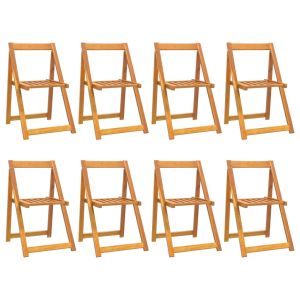 vidaXL sillas de jardín plegables 8 uds madera maciza de acacia
