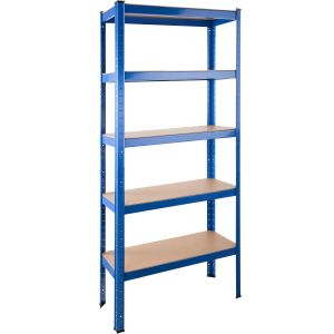 Tectake estantería metálica de 5 baldas hasta 350 kg, 75,5x30,5x172 cm azul