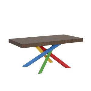 Mesa comedor extensible - nogal - 90x180/284 cm