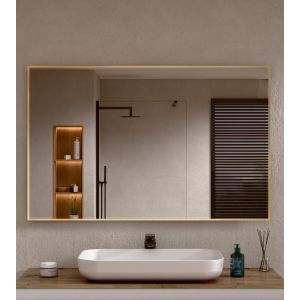 Espejo de baño rectangular marco dorado 80×120 cm (al×an) bellobath