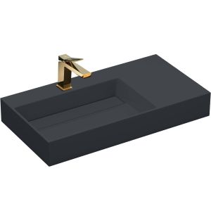 Rea lavabo sobre encimera archi grey 75 rectangle, 75x43x14 cm