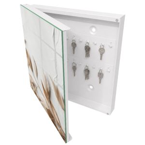 Armario para llaves decorativo 30x30x5, apertura izquierda blanca