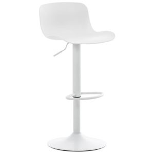 Taburete de bar - blanco - altura ajustable 81-102 cm
