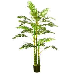 Planta artificial peva, pp color verde 19.5x19.5x190 cm homcom