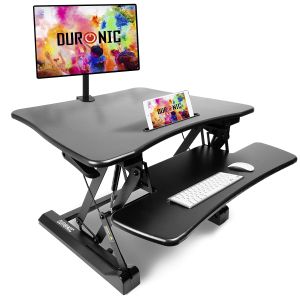 Duronic dm05d3 bk stand desk ajustable 14.5-50cm - superficie 55x73cm