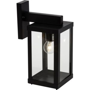 Aplique exterior gaia descendente negro metal/vidrio E27 1x60w - brilliant