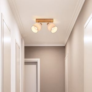 Nettlife lámpara de techo madera e14 28x16