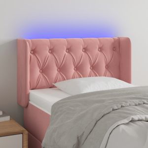 Cabecero con LED de terciopelo rosa 83x16x78/88 cm eso8557