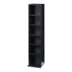 Estantería para cds tynset 6 compartimientos 90x20x20cm - negro [en.casa]