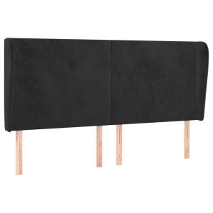 vidaXL cabecero con orejas de terciopelo negro 203x23x118/128 cm