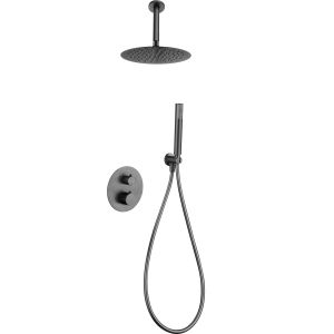 Imex - columna ducha empotrada termostática negra serie piamonte