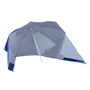 Sombrilla parasol playa metal, tela de poliéster color azul 210x210x222 cm