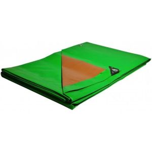 Lona de plástico - 6 x 10 m - impermeable - anti uv - verde y marrón - 250