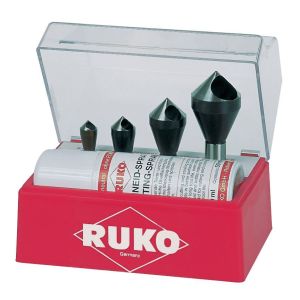 Ruko-102310e-juego de 4 avellanadores-desbarbadores hss-co 5 + spray de
