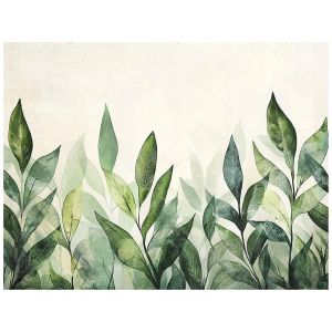 Papel pintado pared verde hojas 250x175 fotomurales xxl dormitorio
