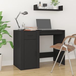 Escritorio de madera contrachapada negro 100x49x75 cm es4698