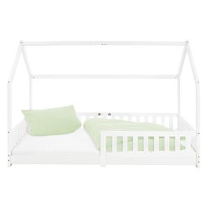 Cuna con protección anticaída somier 200x90cm blanco ecd germany