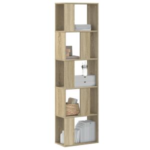 Librería de 5 niveles madera roble sonoma 45x23,5x162,5 cm
