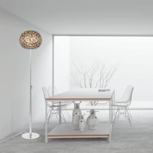 Lámpara de pie LED polyhedron smoking + cromo