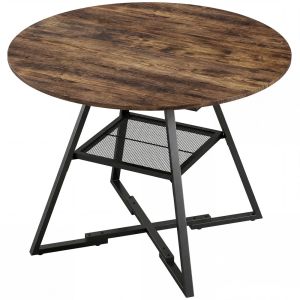 Mesa de comedor 100x100x76 cm color marrón Homcom