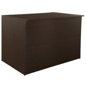 vidaXL caja de almacenaje jardín 150x100x100 cm ratán sintético marrón