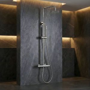 Imex - columna ducha monomando con grifo cromado serie monza