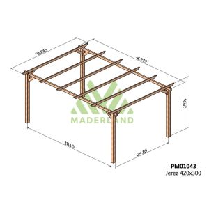 Pérgola de madera maciza j erez (maderland) - gardeneas