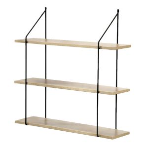 Calicosy - balda de pared 3 niveles acabado madera 60 cm de largo