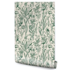 Papel Pintado Flores Silvestres Naturaleza Para La Sala 53cm x 10m