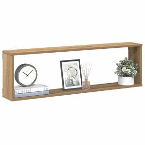 Estantes cubo de pared 2 uds madera roble artisan 100x15x30 cm
