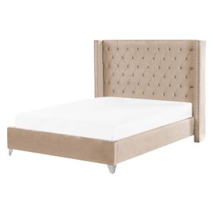 Cama terciopelo lubbon 160 x 200 cm beige