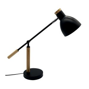 Biel desk lamp 1xe27 metal / wood black