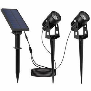 Juego de 2 focos solares conectados 200lm roundy