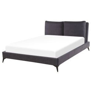 Cama terciopelo melle 160 x 200 cm gris oscuro