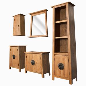 vidaXL conjunto de muebles de baño 5 piezas madera maciza de pino
