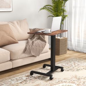 Mesa auxiliar para portátil ajustable en altura marrón 68x65x48cm