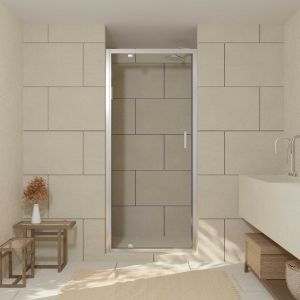 Puerta de ducha abatible 90x200cm perfiles cromo vidrio templado 6mm