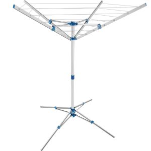 Tendedero en forma de araña, de aluminio plegable y ajustable, gris